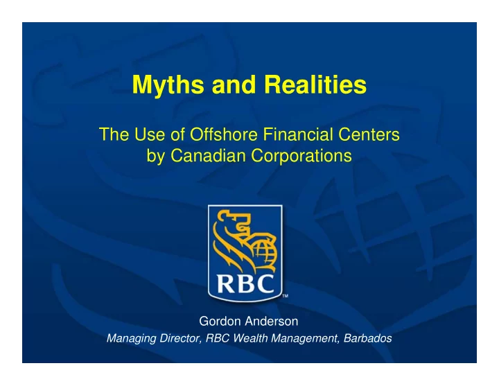 myths and realities