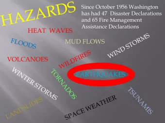 HEAT  WAVES  MUD FLOWS  VOLCANOES  EARTHQUAKES  Thurston County has three types of  Earthquakes: