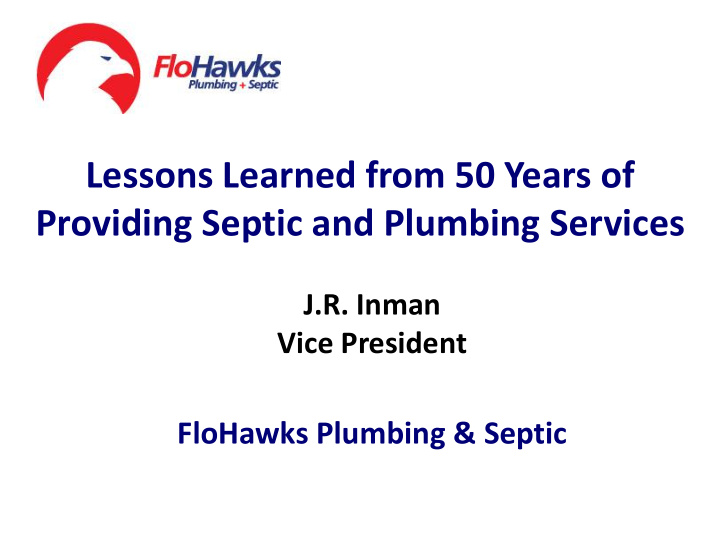 lessons learned from 50 years of providing septic and