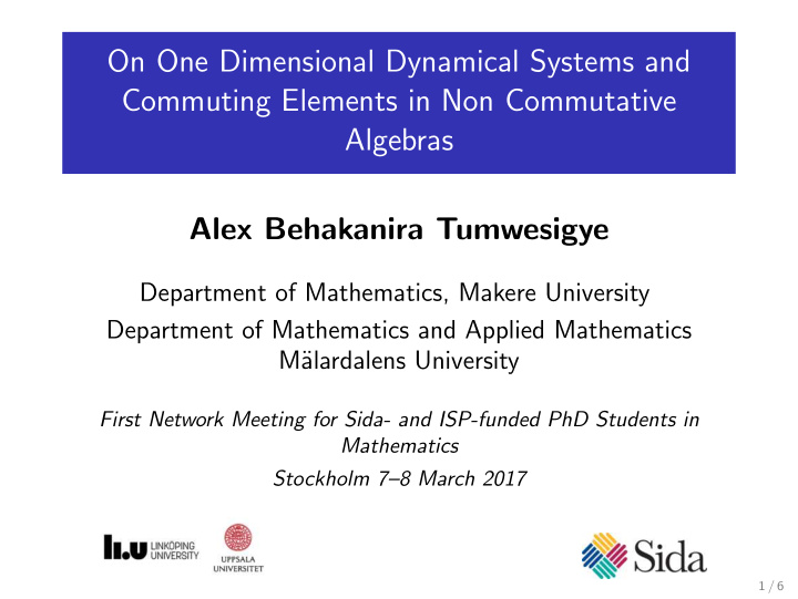 on one dimensional dynamical systems and commuting