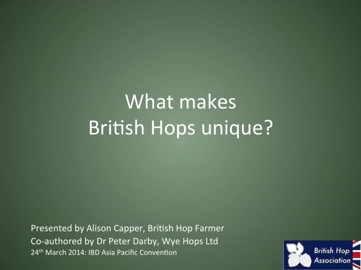 what makes bri sh hops unique
