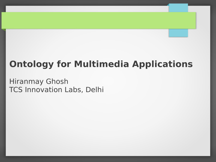 ontology for multimedia applications