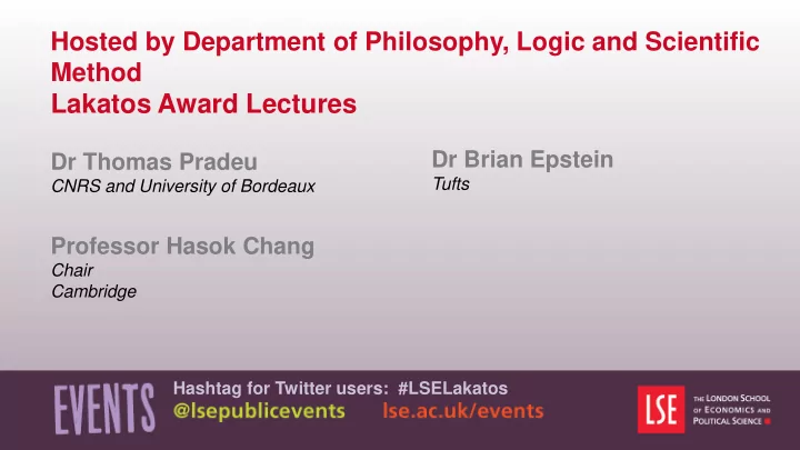 lakatos award lectures