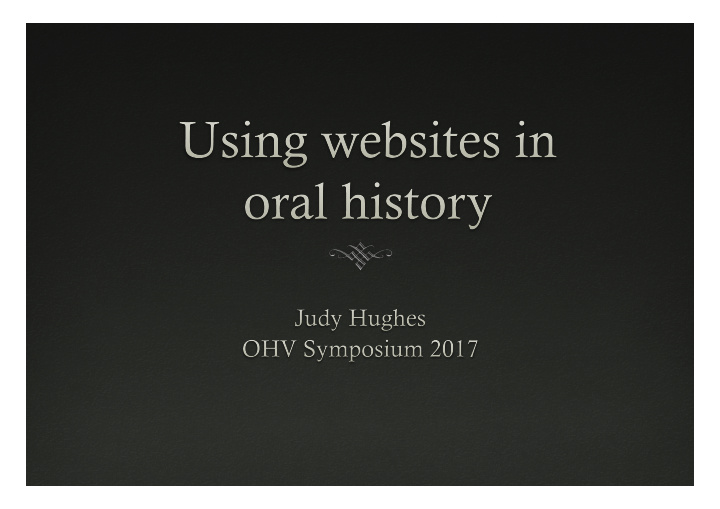 oral history collections
