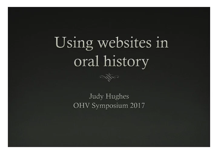 oral history collections