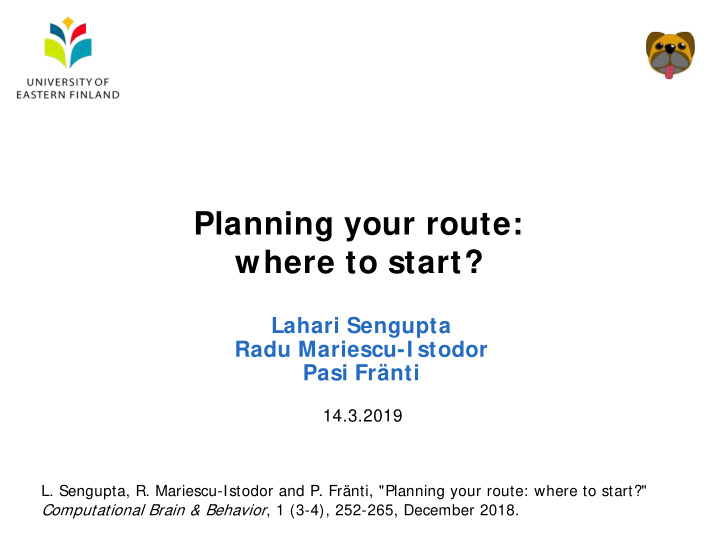 planning your route where to start