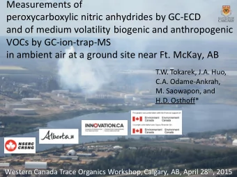 peroxycarboxylic nitric anhydrides by GC-ECD  and of medium volatility biogenic and anthropogenic