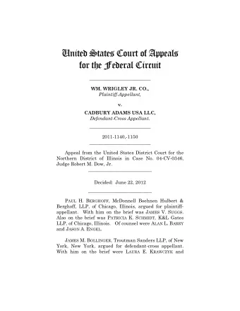 United States Court of Appeals  for the Federal Circuit  __________________________  WM. WRIGLEY