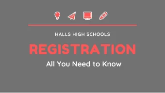 REGISTRATION  All You Need to Know  HALLS HIGH  Mr. Culp  Freshman Counselor  SCHOOL  COUNSELING