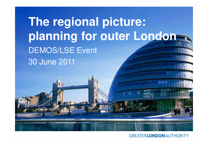 the regional picture planning for outer london