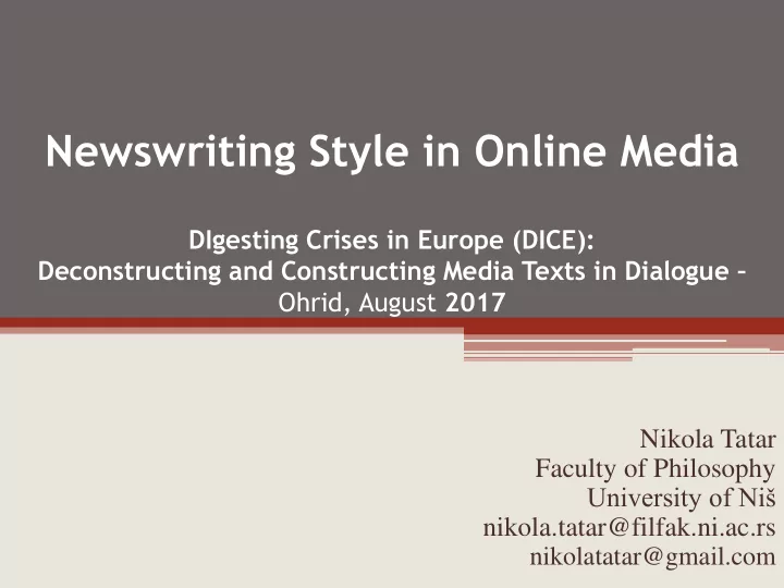 newswriting style in online media