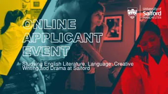 Studying English Literature, Language, Creative  Writing and Drama at Salford Jane Kilby