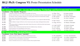 RGJ  Ph.D. Congress VI: Poster Presentation Schedule  29  April  2005 S1: