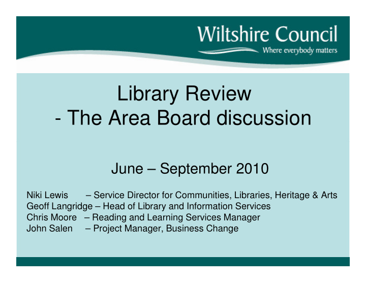 library review the area board discussion
