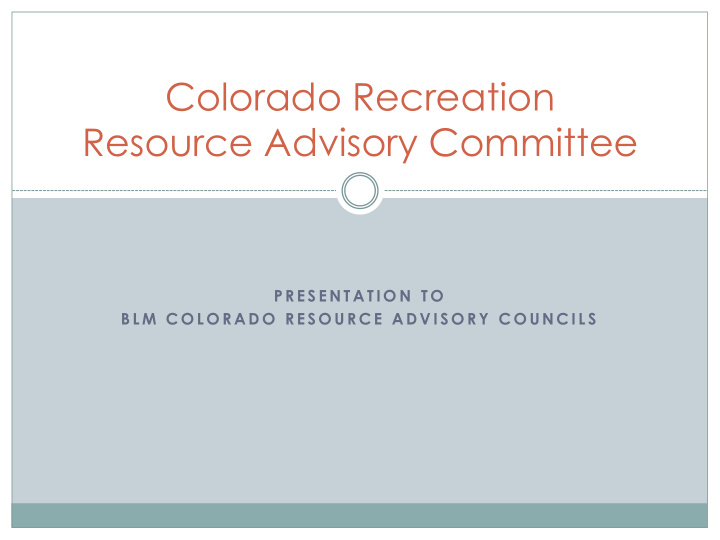 resource advisory committee