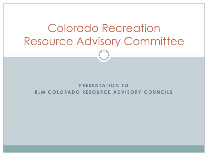 resource advisory committee