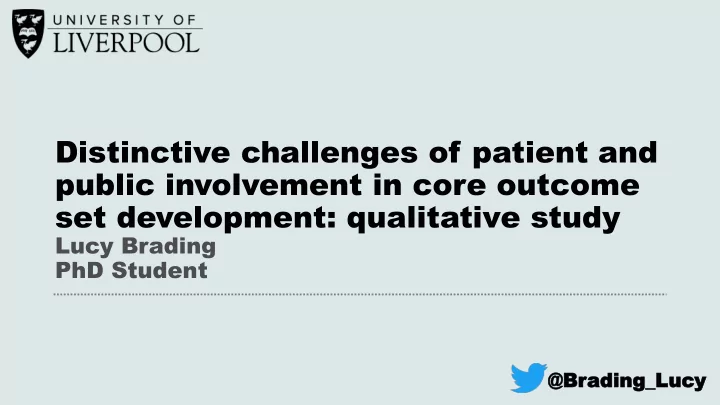 public involvement in core outcome