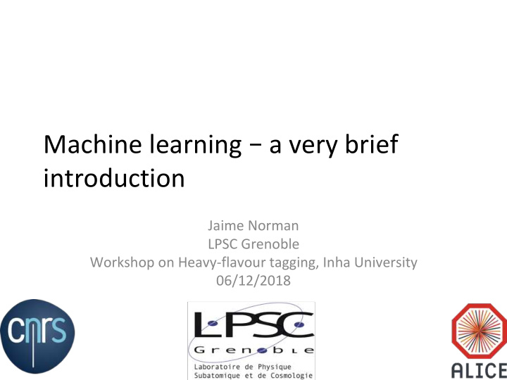 machine learning a very brief introduction