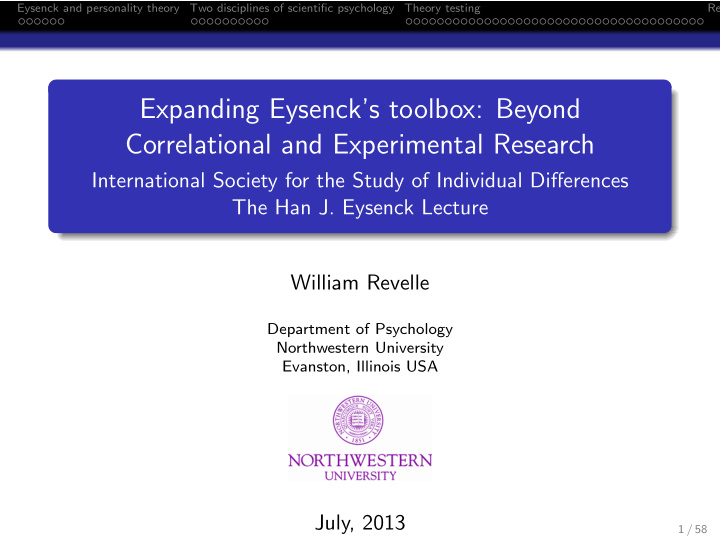 expanding eysenck s toolbox beyond correlational and