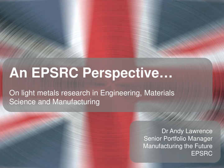 an epsrc perspective