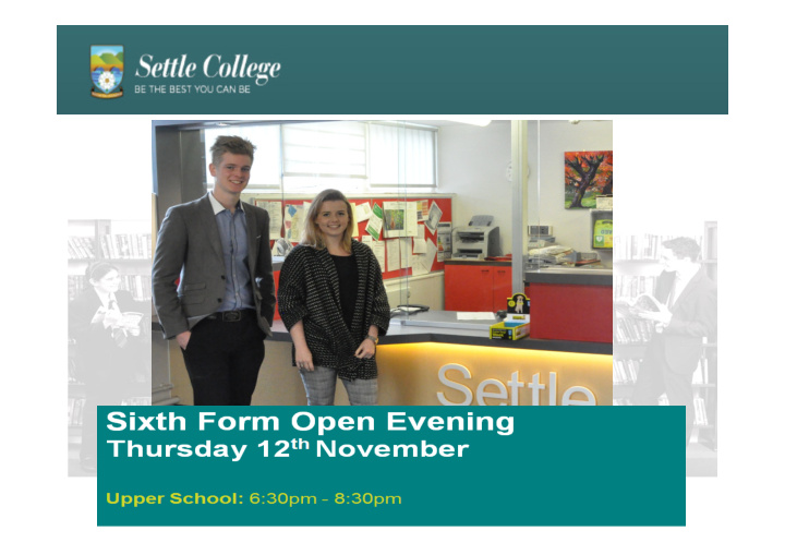welcome to settle college programme for the evening
