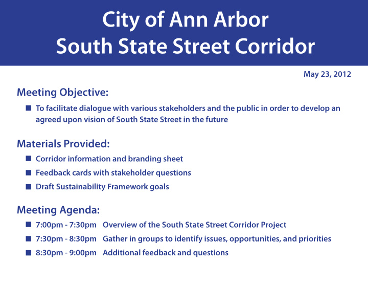 city of ann arbor south state street corridor
