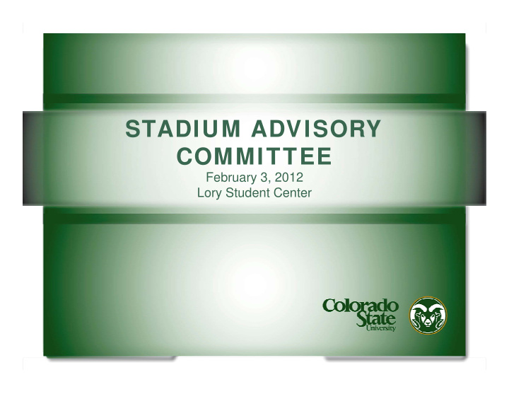 stadium advisory stadium advisory committee