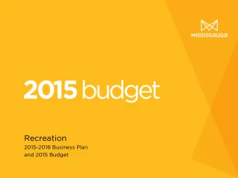 Recreation  2015-2018 Business Plan  and 2015 Budget  Age  genda  da  Existing Services  Vision