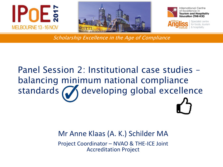 panel session 2 institutional case studies