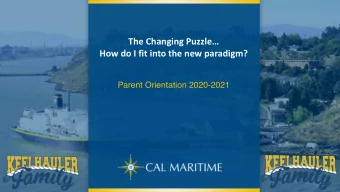The Changing Puzzle  How do I fit into the new paradigm?  Parent Orientation 2020-2021  Ov