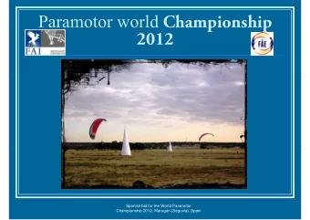 Championship  2012  Spanish bid for the World Paramotor