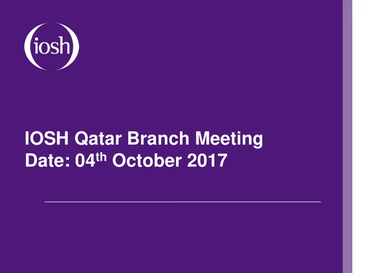 date 04 th october 2017 welcome before we begin
