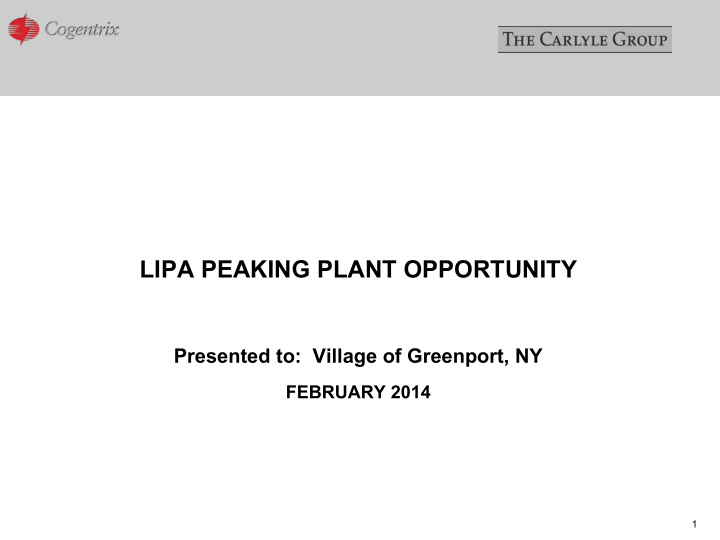 lipa peaking plant opportunity presented to village of