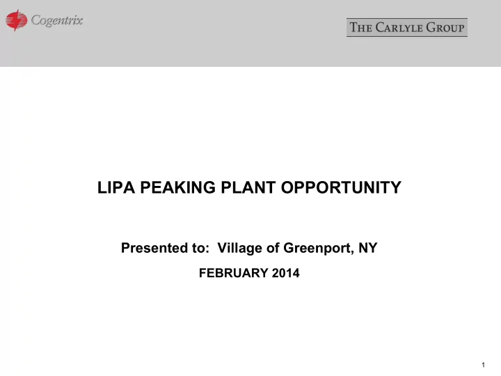 lipa peaking plant opportunity presented to village of