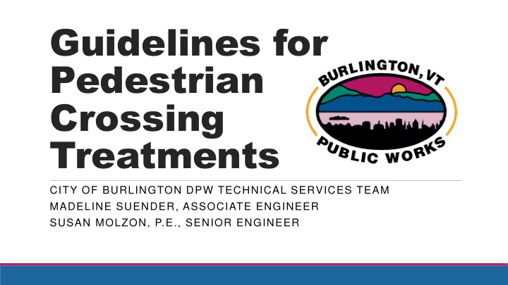 guidelines for pedestrian
