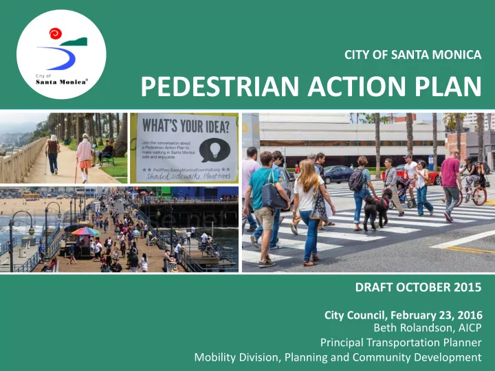 pedestrian action plan