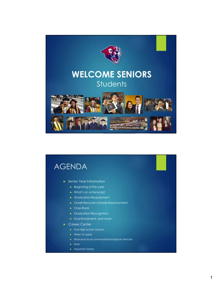 welcome seniors