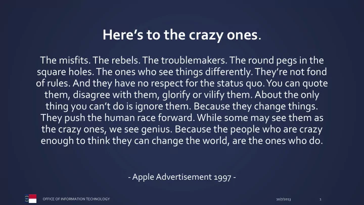 here s to the crazy ones