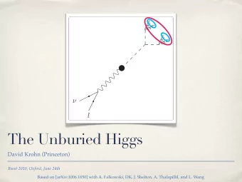 The Unburied Higgs  David Krohn (Princeton)  Boost 2010, Oxford, June 24th  Based on