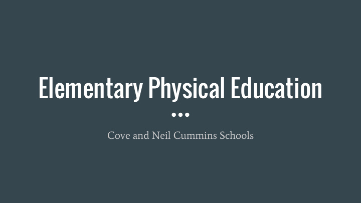 elementary physical education
