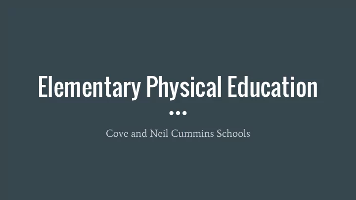 elementary physical education
