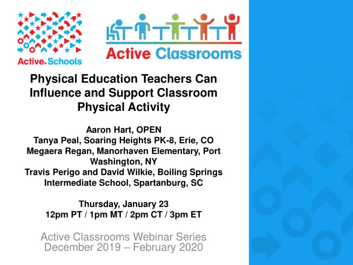 physical education teachers can influence and support