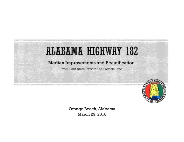 median improvements and beautification