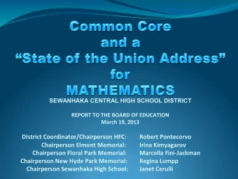 District  Coordinator/Chairperson  HFC:  Robert  Pontecorvo