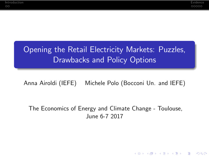 opening the retail electricity markets puzzles drawbacks
