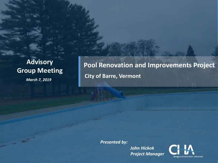 pool renovation and improvements project group meeting