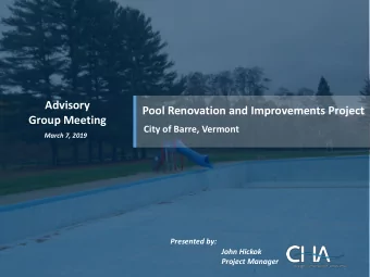 Pool Renovation and Improvements Project  Group Meeting  City of Barre, Vermont  March 7, 2019