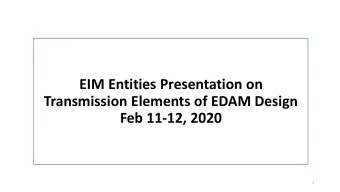 EIM Entities Presentation on  Transmission Elements of EDAM Design  Feb 11-12, 2020  1  Pream