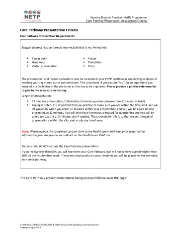 Assessment Criteria: NetP RN Name: