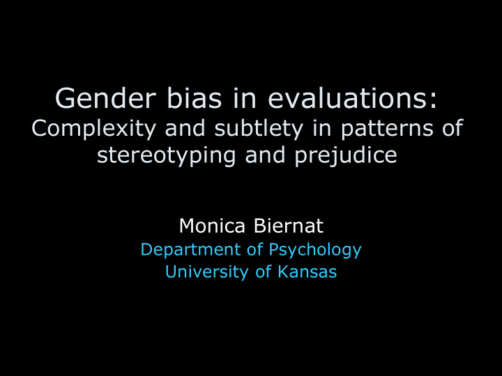 gender bias in evaluations